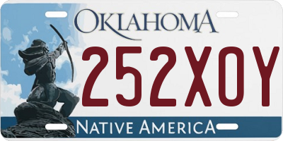 OK license plate 252XOY