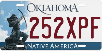 OK license plate 252XPF