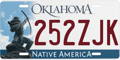 OK license plate 252ZJK