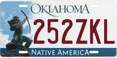 OK license plate 252ZKL