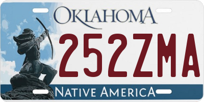 OK license plate 252ZMA