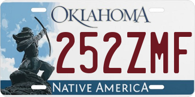 OK license plate 252ZMF