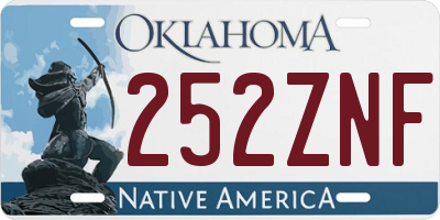 OK license plate 252ZNF