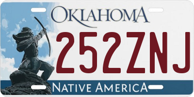 OK license plate 252ZNJ