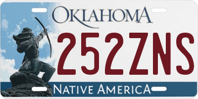 OK license plate 252ZNS