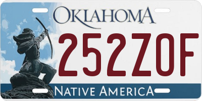 OK license plate 252ZOF