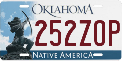 OK license plate 252ZOP