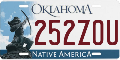 OK license plate 252ZOU