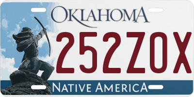 OK license plate 252ZOX