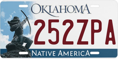 OK license plate 252ZPA