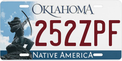 OK license plate 252ZPF