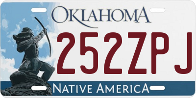 OK license plate 252ZPJ