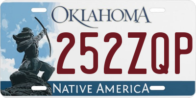 OK license plate 252ZQP