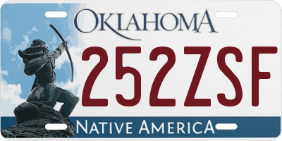 OK license plate 252ZSF