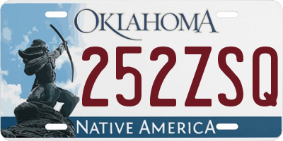 OK license plate 252ZSQ