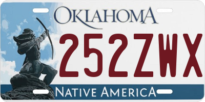 OK license plate 252ZWX