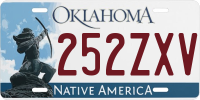 OK license plate 252ZXV