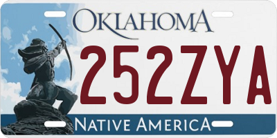 OK license plate 252ZYA