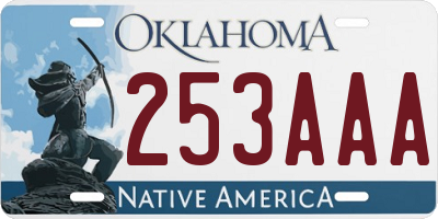 OK license plate 253AAA