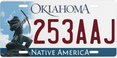 OK license plate 253AAJ