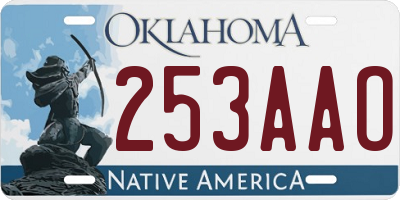 OK license plate 253AAO