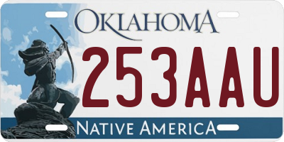 OK license plate 253AAU