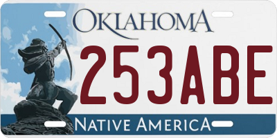 OK license plate 253ABE