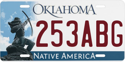 OK license plate 253ABG