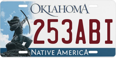 OK license plate 253ABI