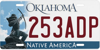 OK license plate 253ADP