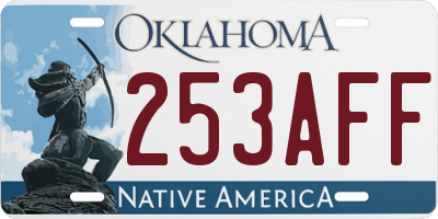 OK license plate 253AFF