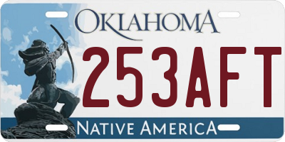 OK license plate 253AFT