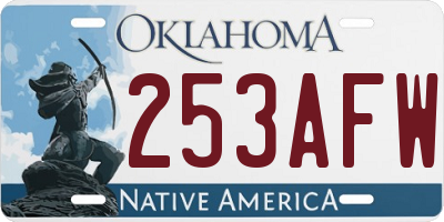 OK license plate 253AFW