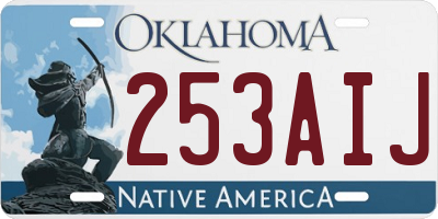 OK license plate 253AIJ