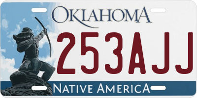 OK license plate 253AJJ