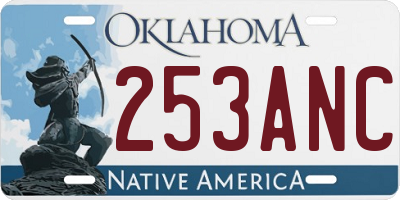 OK license plate 253ANC