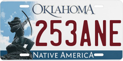 OK license plate 253ANE