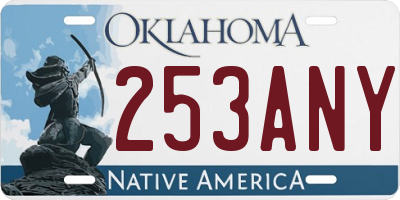 OK license plate 253ANY