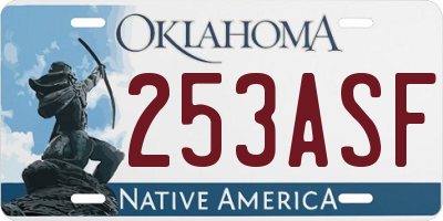 OK license plate 253ASF