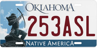 OK license plate 253ASL