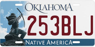 OK license plate 253BLJ