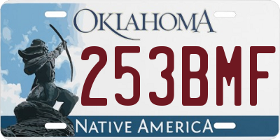 OK license plate 253BMF