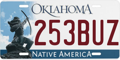 OK license plate 253BUZ