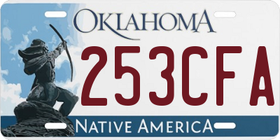 OK license plate 253CFA