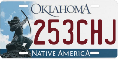 OK license plate 253CHJ