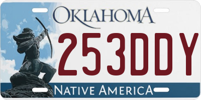 OK license plate 253DDY