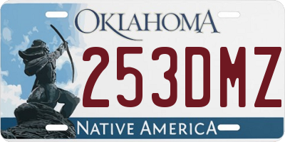 OK license plate 253DMZ