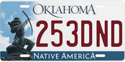 OK license plate 253DND