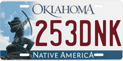 OK license plate 253DNK