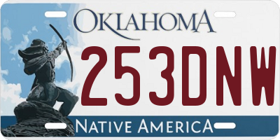 OK license plate 253DNW